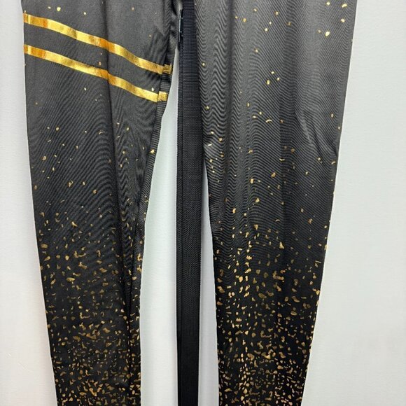 NWOT - Black and Gold Leggings Size M - Picture 4 of 8